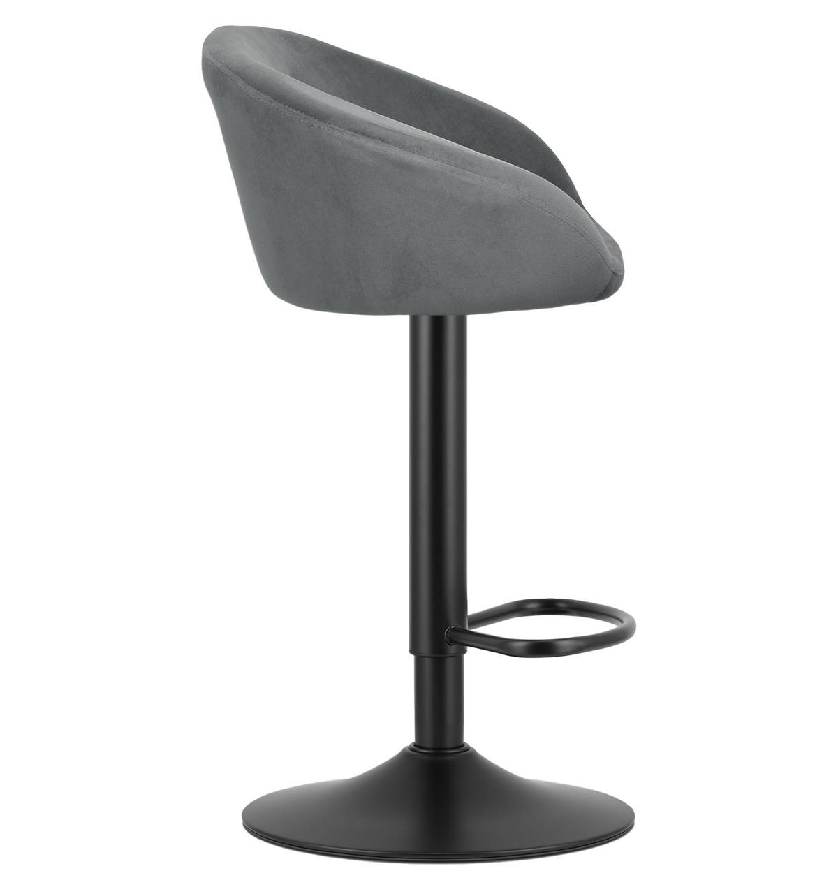 BARHOCKER 2-er Set EAST grauer Sitz, schwarze Basis - Schwarz/Grau, Textil (53/103/46cm) - Valora