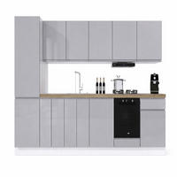 KÜCHENINSEL 360 cm - Aspen KA21-M360 - Grau/Hochglanz - Grau, Holz (540/212/58cm)
