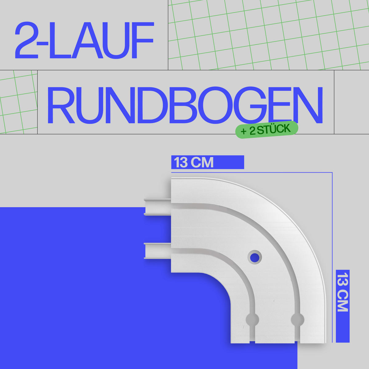 GARDINENSCHIENE - Komplettset inkl. Zubehör 90cm 2-läufig + 2er Set Rundbogen - Weiß, Kunststoff (10/90cm) - Bestlivings