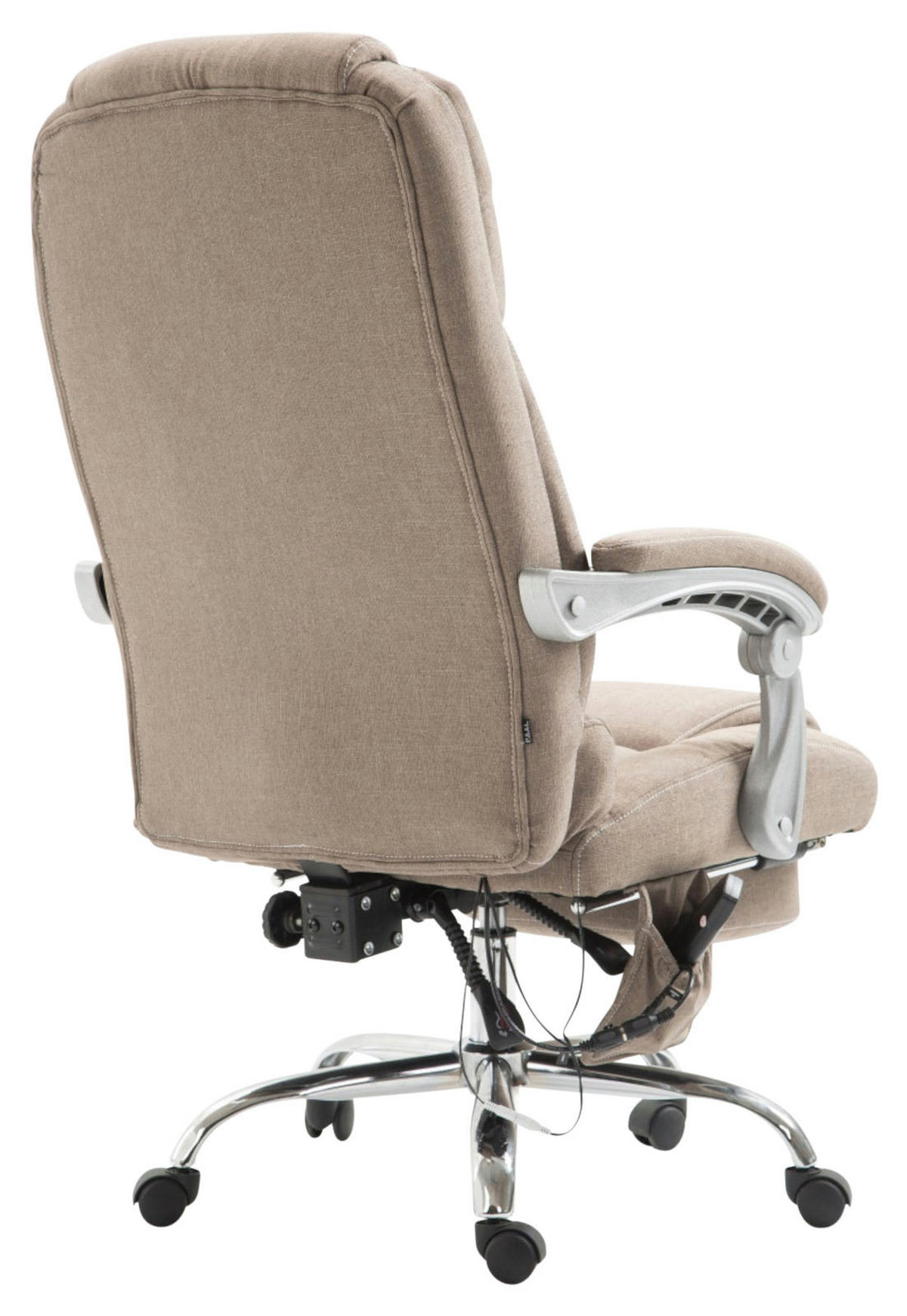 CHEFSESSEL Stoff taupe - Taupe/Chromfarben, Textil/Metall (68/118/64cm) - CLP