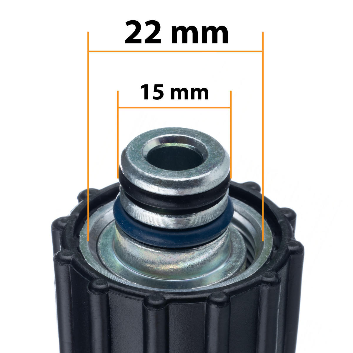 SCHLAUCH Hochdruck Click-Kupplung - 10 m, 200 bar, max. 60 °C, M22x1,5 Anschluss, Nylongeflecht - Multicolor, Kunststoff/Metall (30/7/37cm)