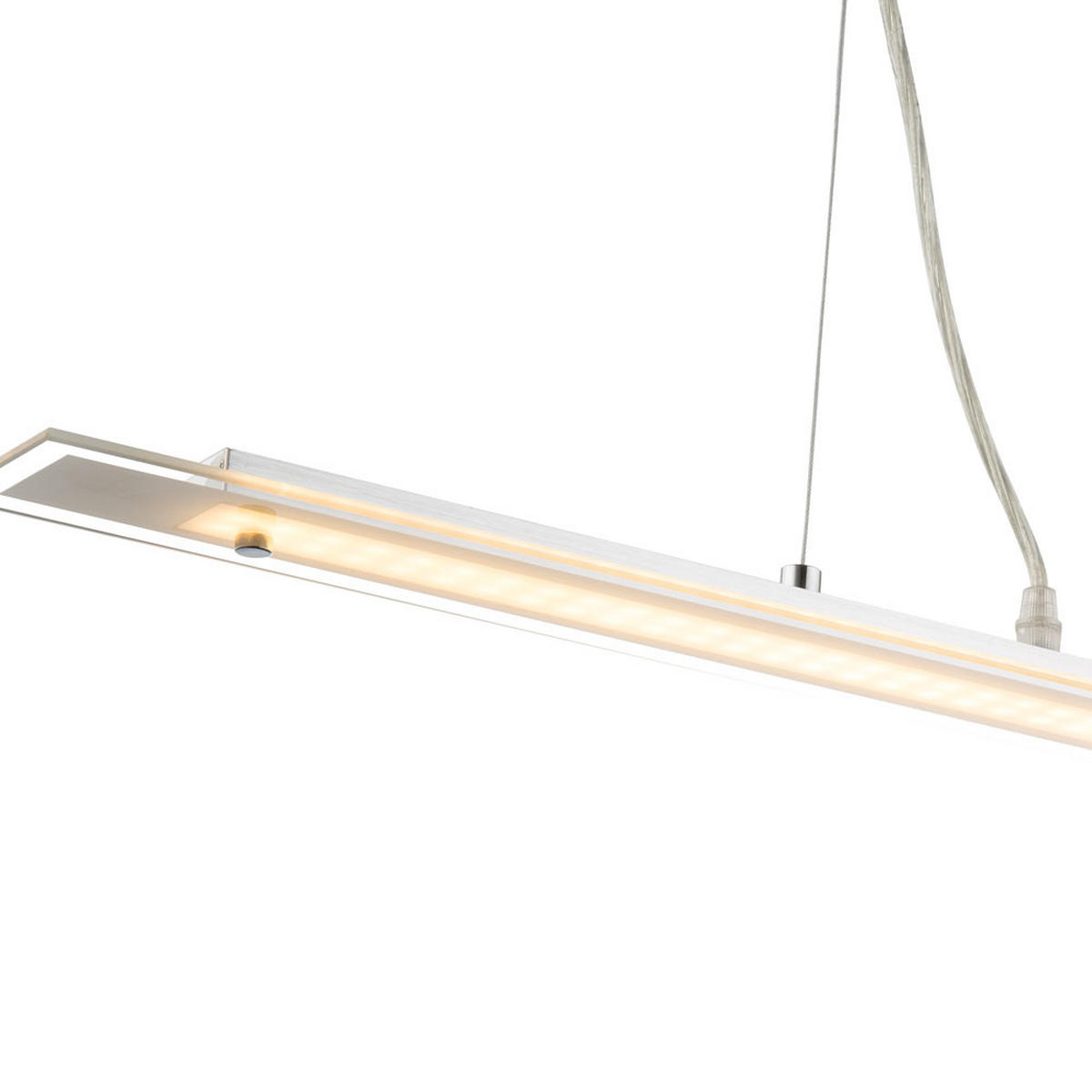 LED HÄNGELEUCHTE KISIMEN Silber satiniertes Glas - Silberfarben, Glas (70/7/120cm) - Globo Lighting