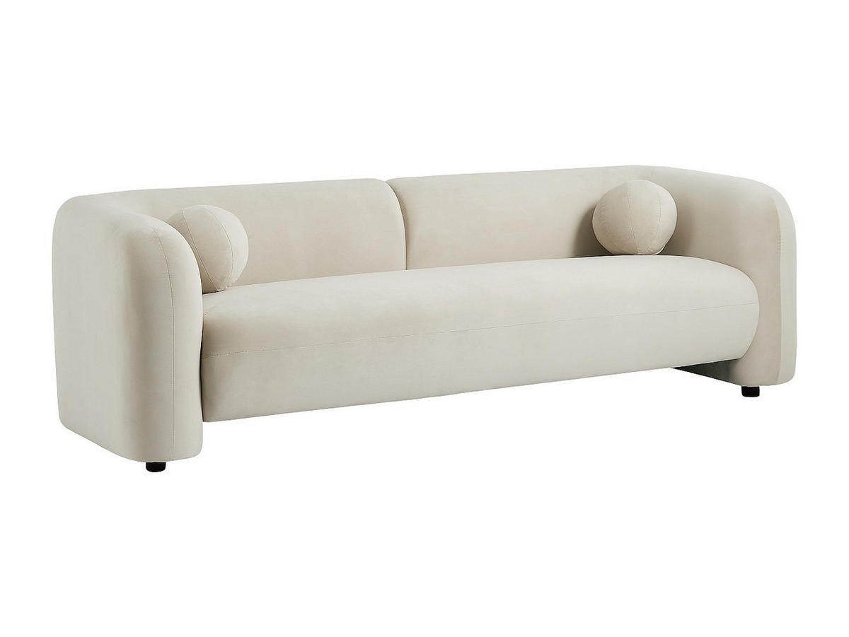 SOFA - 3 Personen - stoff - beige Ovotas - Beige, Textil (226/68/86cm) - Vente-Unique