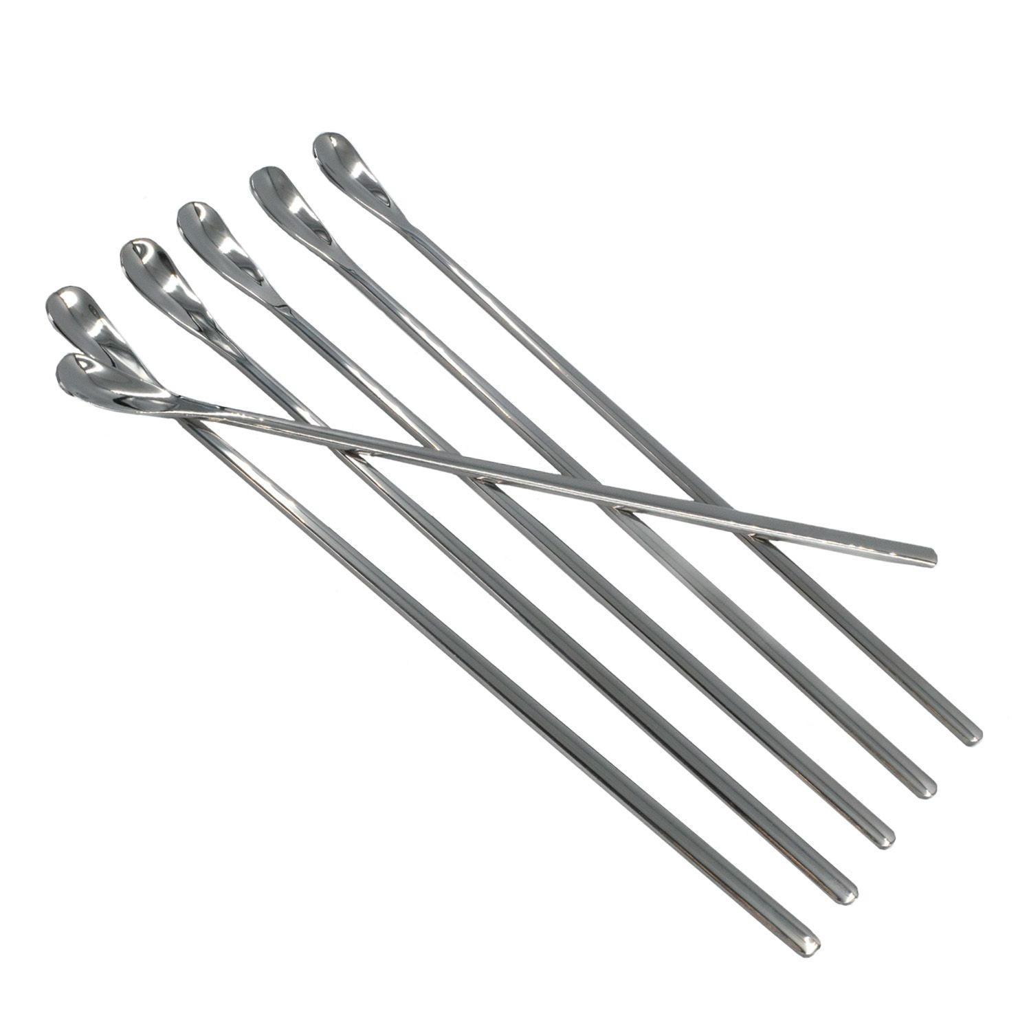 LATTE MACCHIATO LÖFFEL 22 cm Länge (6er Set) - Silberfarben, Metall - Intirilife