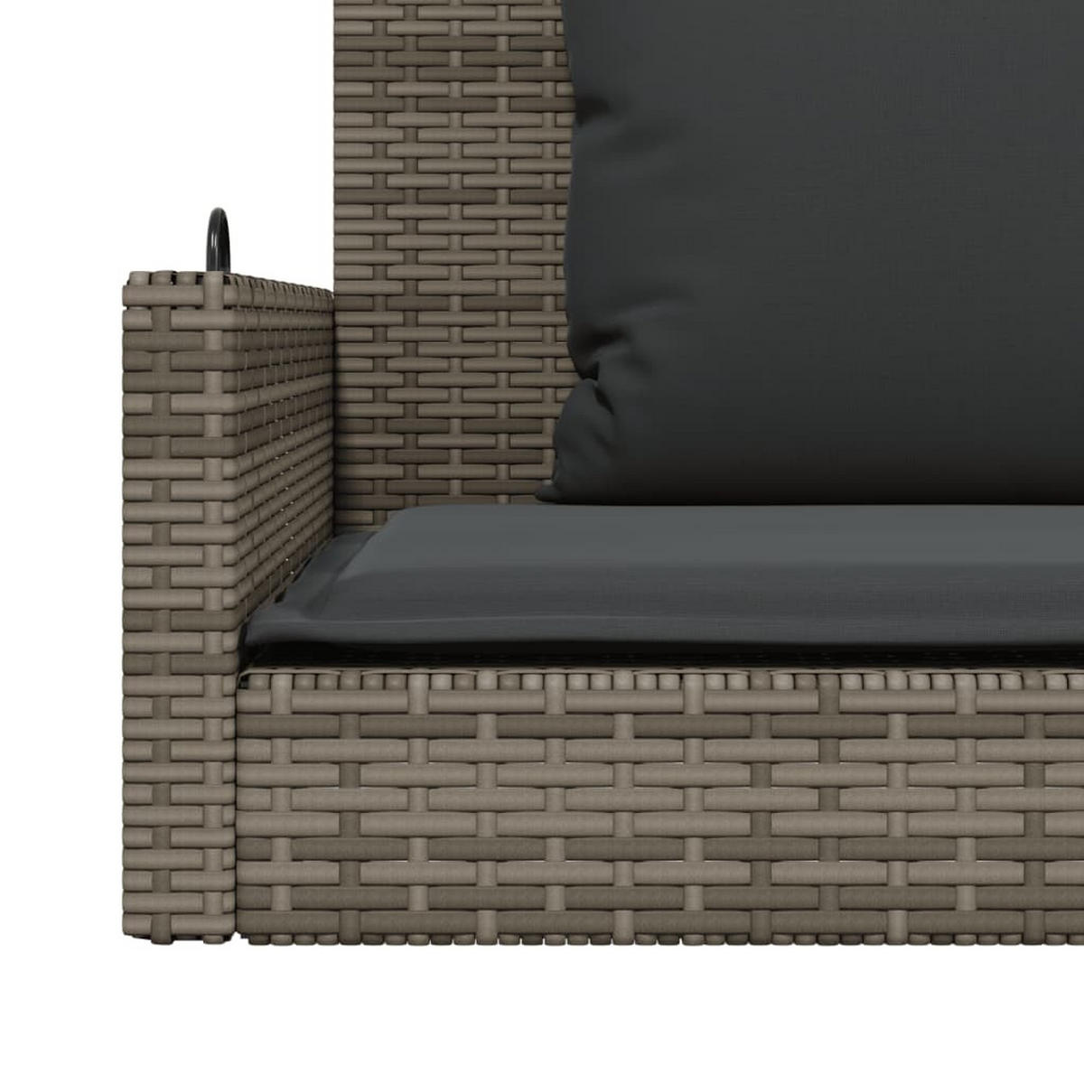 HÄNGEBANK Mit Kissen Grau 119/56/48 Cm Poly Rattan - Grau, Kunststoff (119/48/56cm) - vidaXL