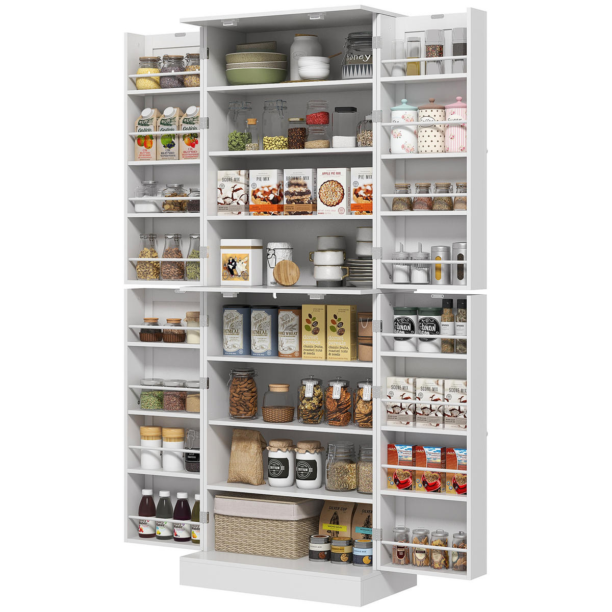 MEHRZWECKSCHRANK DE-11136 Verstellbare Böden Weiß - Weiß, Holzwerkstoff (35/166/60cm) - ComfortXL