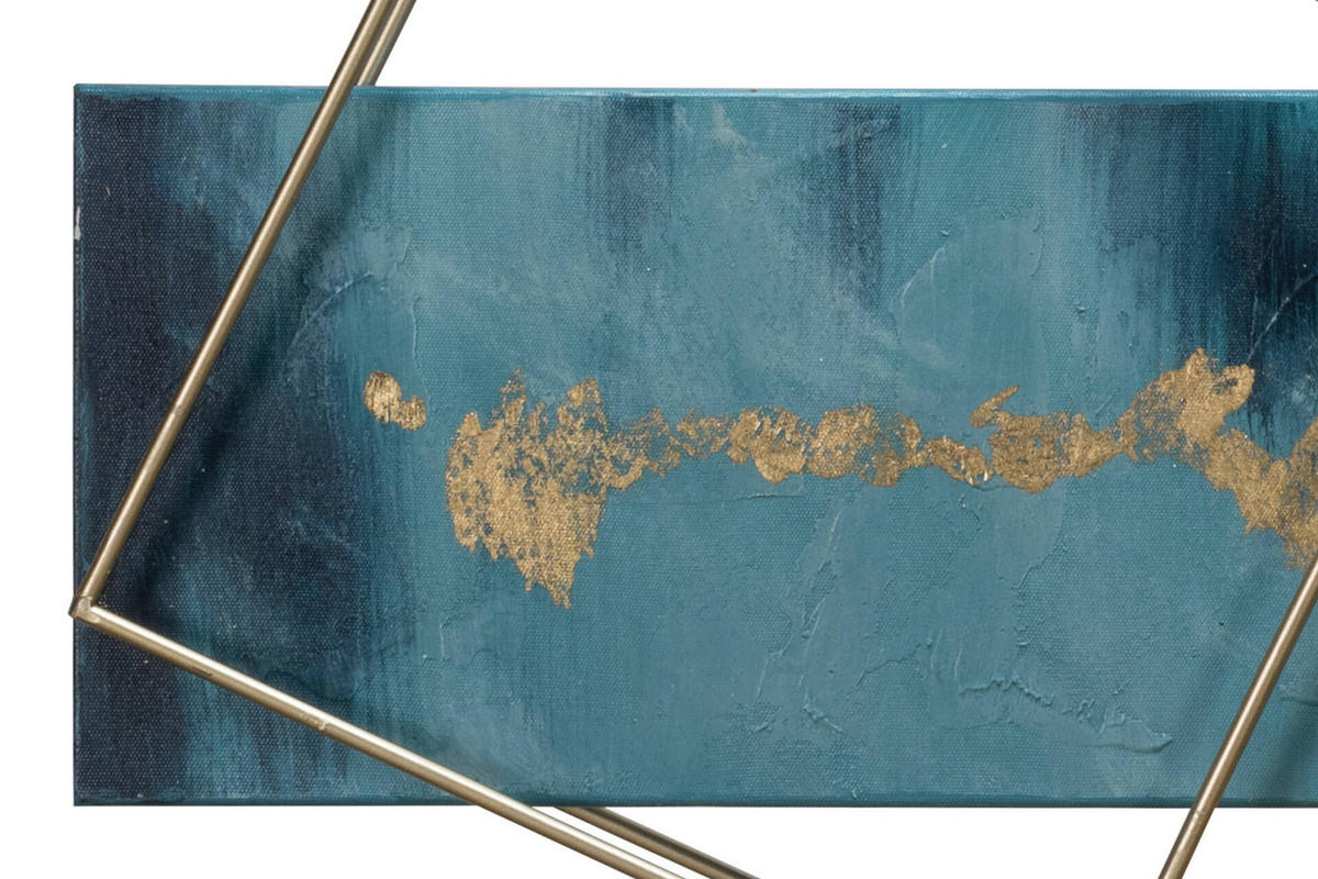 WANDDEKO Blau 120/40 cm - Blau, Metall (2.2/40/6cm) - KUNSTLOFT