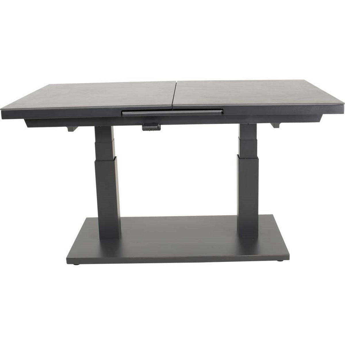 GARTENTISCH Geneva - Anthrazit - 140/180/85/54/75,5 cm - Dunkelgrau, Glas (140/85/54cm) - Lesli Living