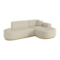 ECKSOFA Ottomane Rechts MARI-L1-v2 - 243x171x83 cm Beige Bouclé - Beige, Holzwerkstoff/Textil (171/243cm) - ALTDECOR