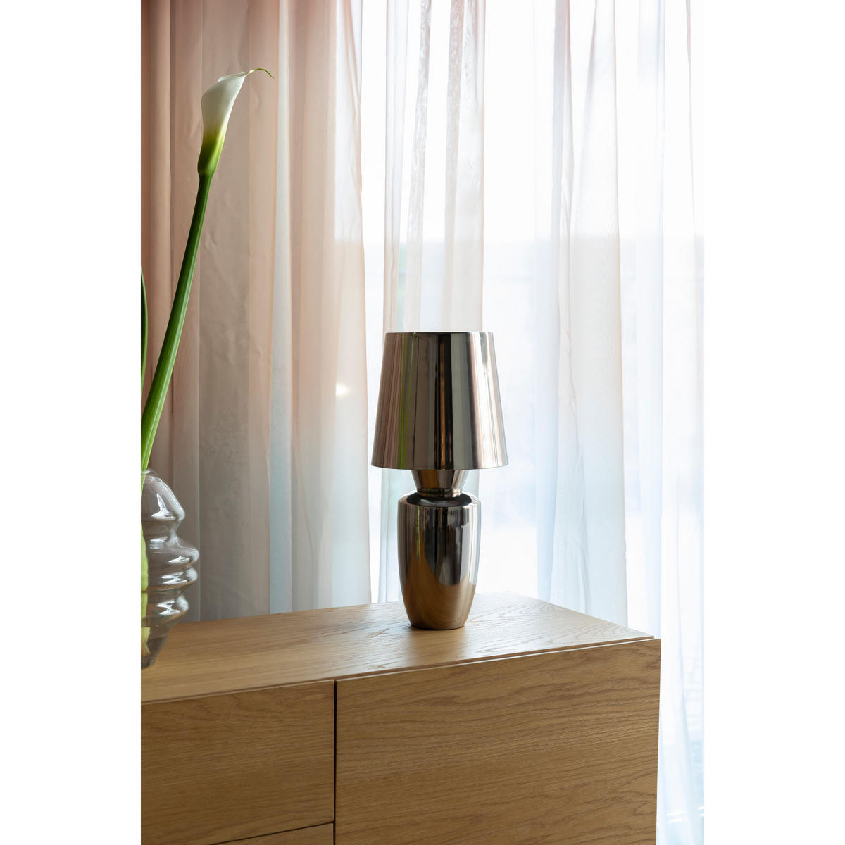 TISCHLAMPE Classy Shiny Silber - Silberfarben, Metall (20/20/42cm) - Zuiver