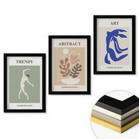 WANDBILDER 3er-Set - 20x30 cm Schwarzer Rahmen - Matisses stilvolle Pflanzenfiguren - Schwarz, Kunststoff (20/30cm) - ArtPrintCave