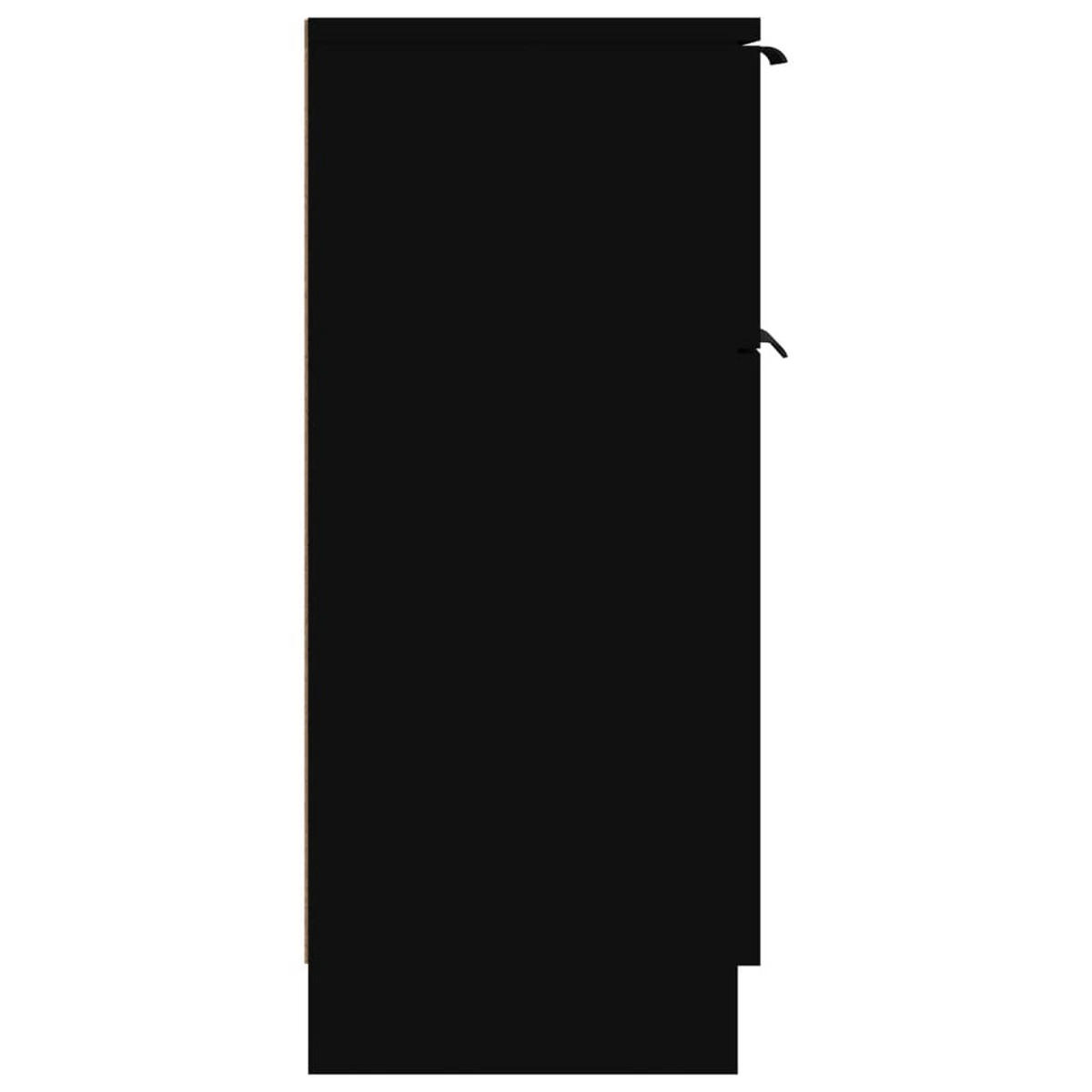 SIDEBOARD mit 1 Schublade, 1 Tür 30/30/70 cm aus Holzwerkstoff Schwarz - Schwarz, Holz (30/70/30cm) - vidaXL