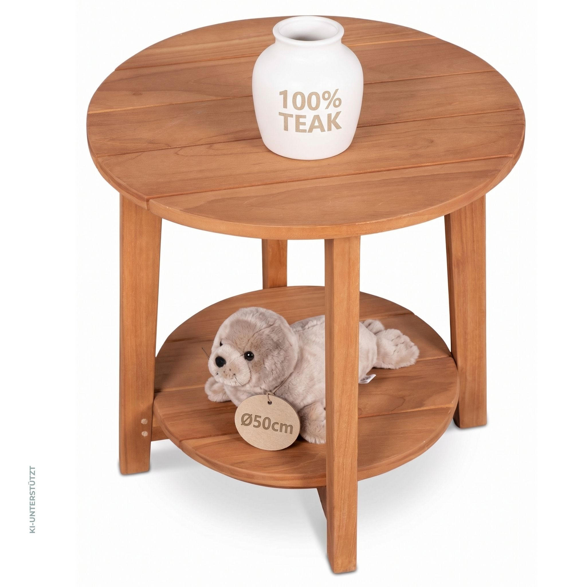 BEISTELLTISCH Milton - Naturfarben, Holz (50/50/50cm) - Mr. Deko