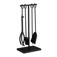 KAMINBESTECK - Schwarz, Metall (25/57/18cm) - Relaxdays