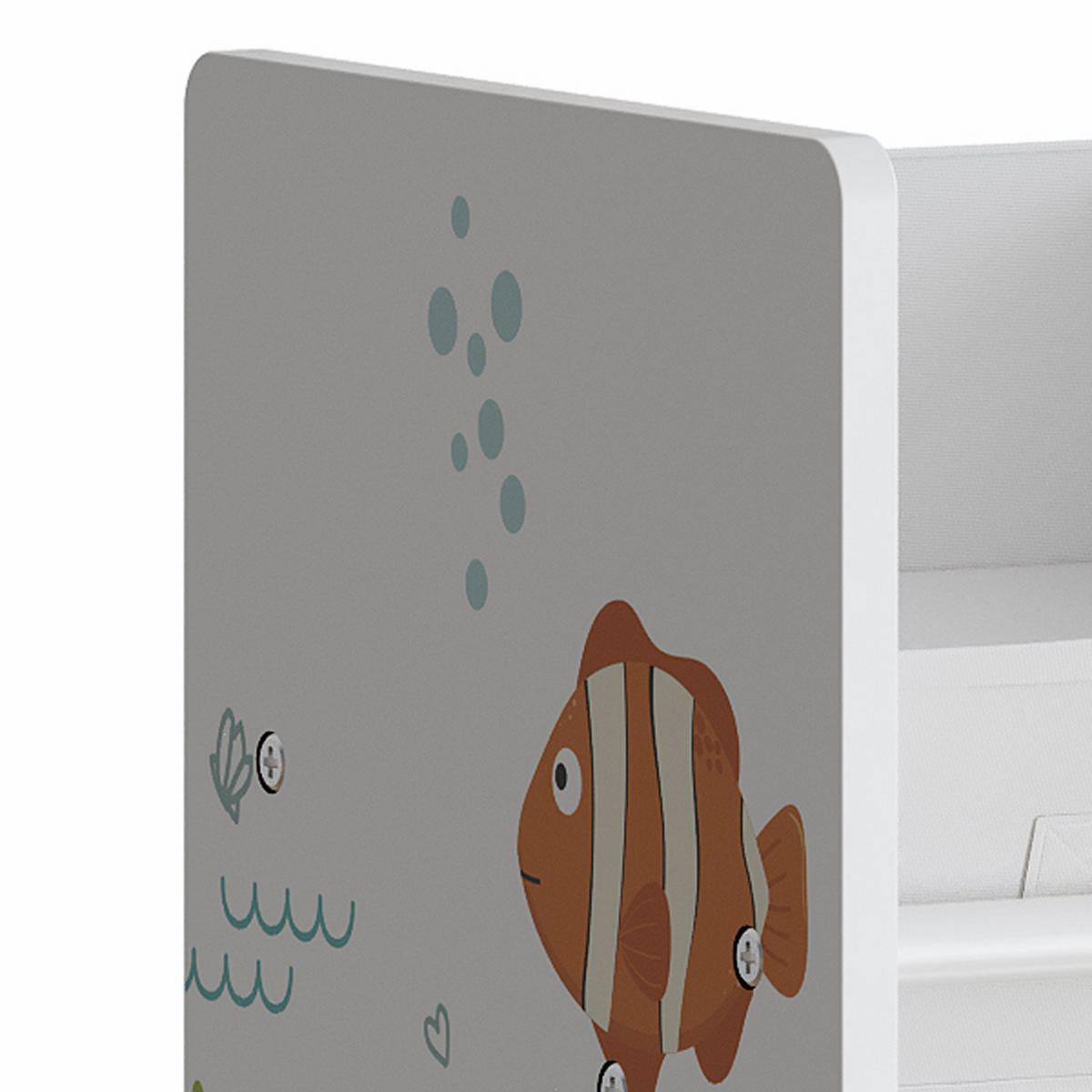 KINDERREGAL Boiro - Lila/Hellgrün, Holzwerkstoff/Textil (62/59.5/29.5cm) - [en.casa]