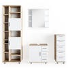 BADMÖBEL-SET Ilias Sonoma 4 Teile - Weiß/Sonoma Eiche, Holzwerkstoff (60/60/33cm) - Vicco