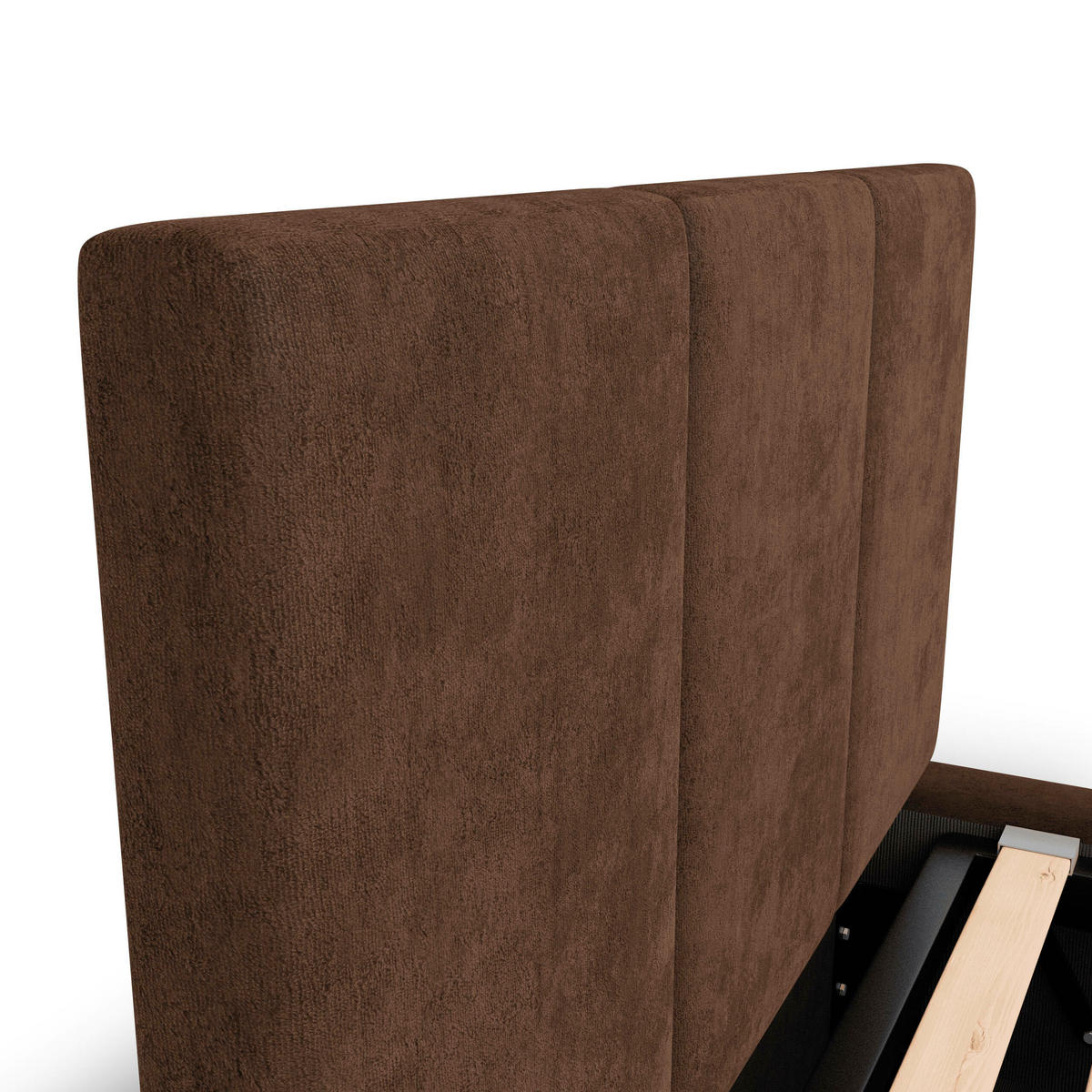 POLSTERBETT für Schlafzimmer Bett mit Stauraum Braun 90x200cm Kopfteil 100cm - Braun, Holzwerkstoff/Metall (90/200cm) - Muralo