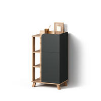 UNTERSCHRANK Marano Anthrazit 50 x 90 cm mit Tür und Schublade - Anthrazit/Sonoma Eiche, Holzwerkstoff (50/90/35cm) - Livinity®