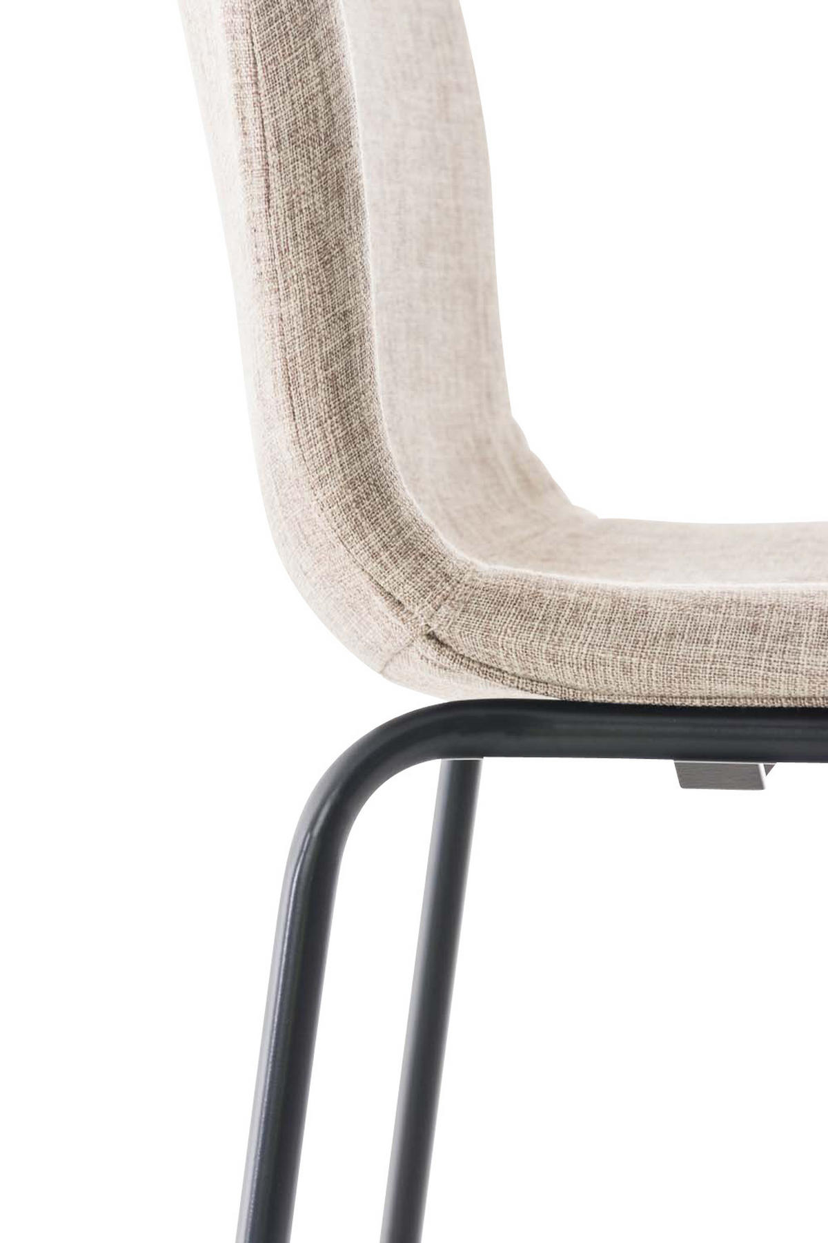 BARHOCKER 2er Set Tenar Stoff Creme Schwarz - Creme, Textil (43/100/48cm) - DELUKE