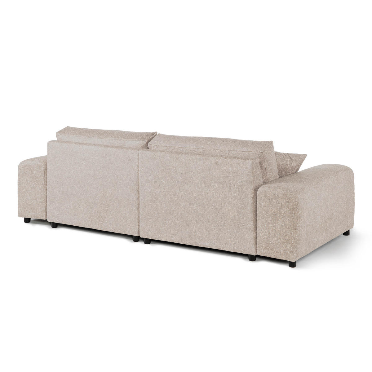 ECKSOFA Plüsch 237x144x79 beige PAULINA - Beige, Kunststoff (237/144cm) - Massivmoebel24