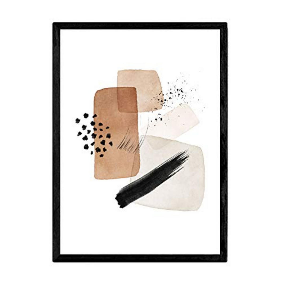 POSTER Abstraktes Kunst- A3 Schwarzer Rahmen - Schwarz, Papier (29.7/5/42cm) - Nacnic