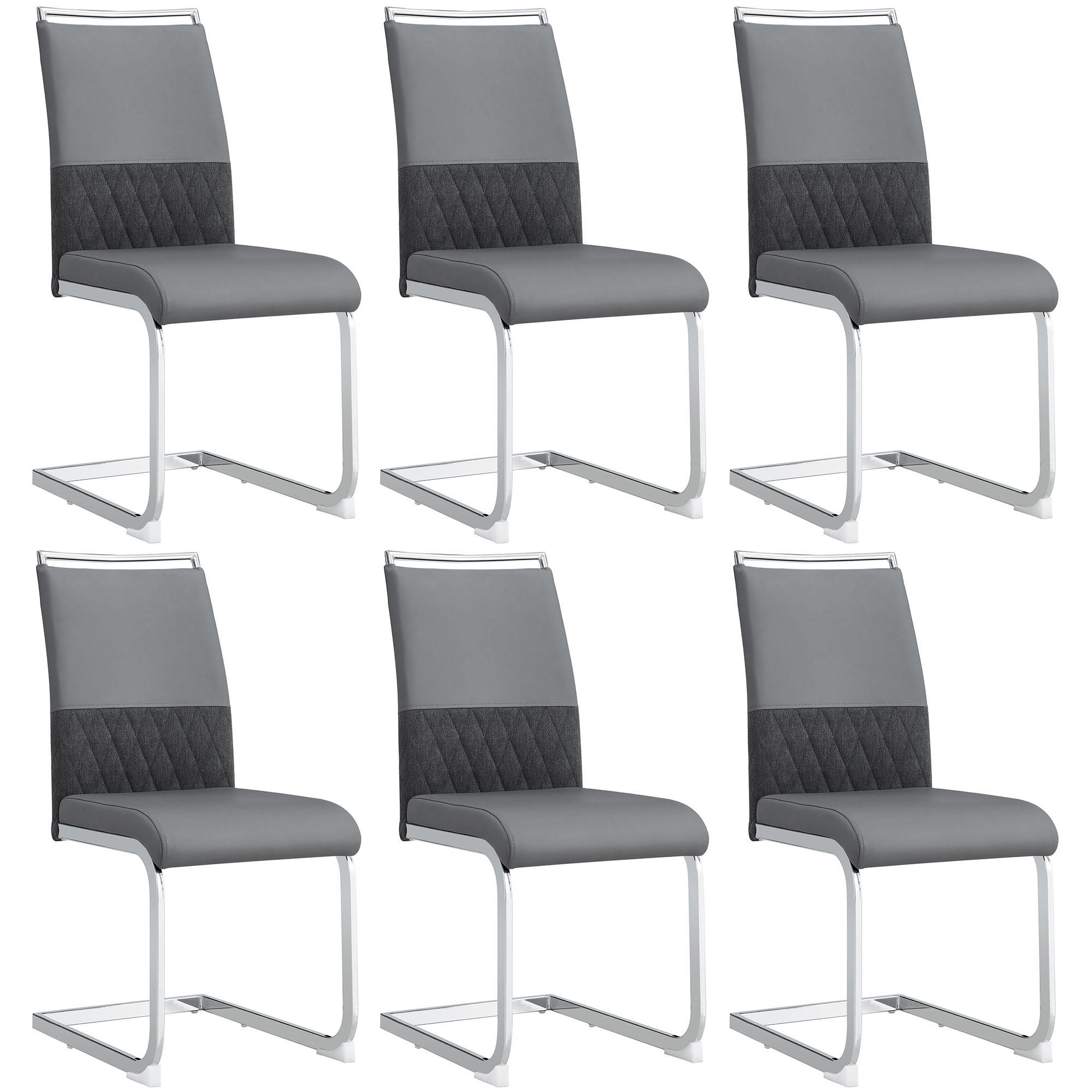 SCHWINGSTUHL DE-35903 6er-Set mit Querstreifen-Rückenlehne Grau - Grau, Metall (48/95/42cm) - ComfortXL