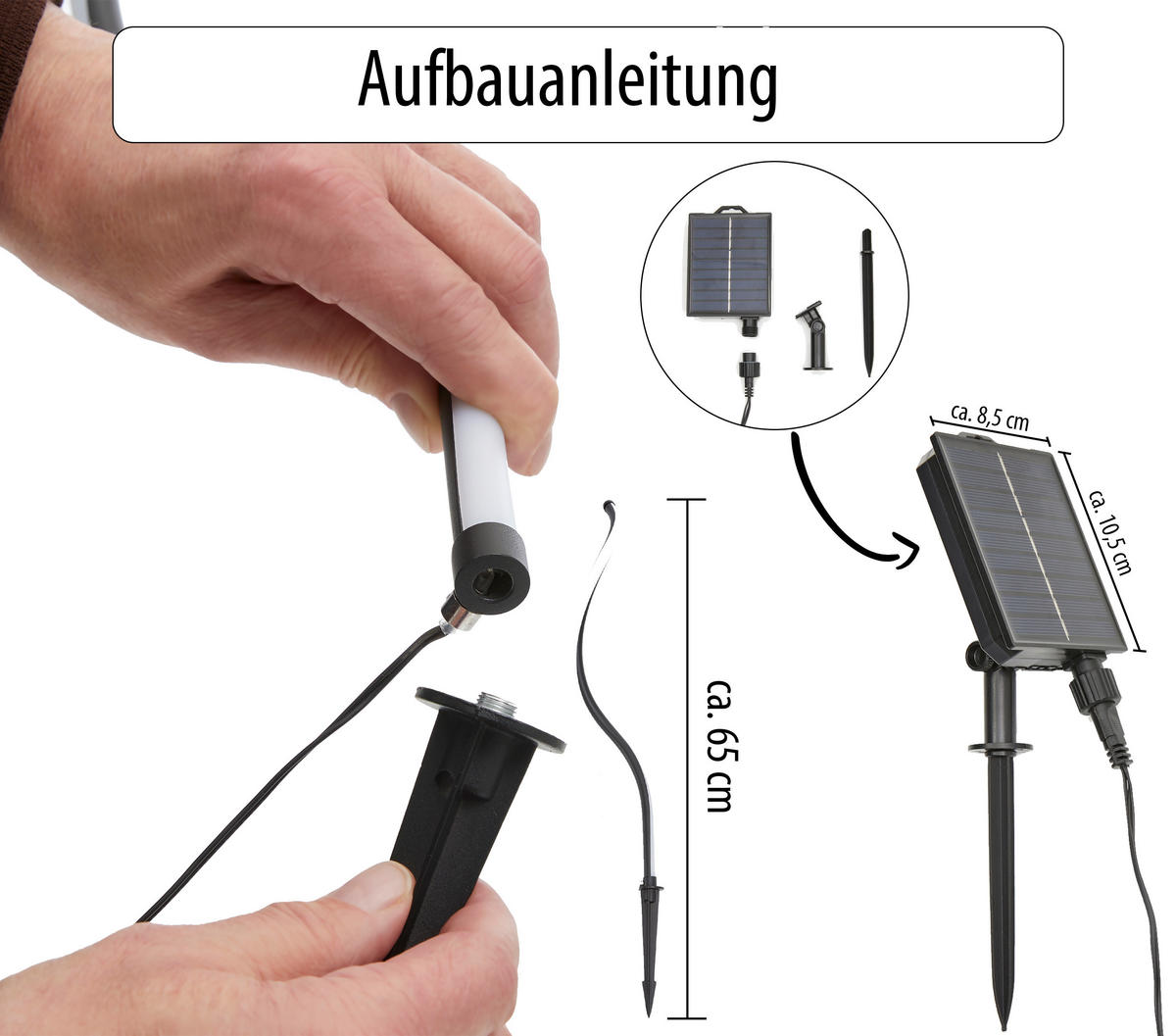 SOLAR-LED-GARTENSTECKER - warmweiß mit Dämmerungssensor und wetterfestem Design für stimmungsvolle Außenbeleuchtung - Weiß, Kunststoff (2/2/72cm) - Northpoint