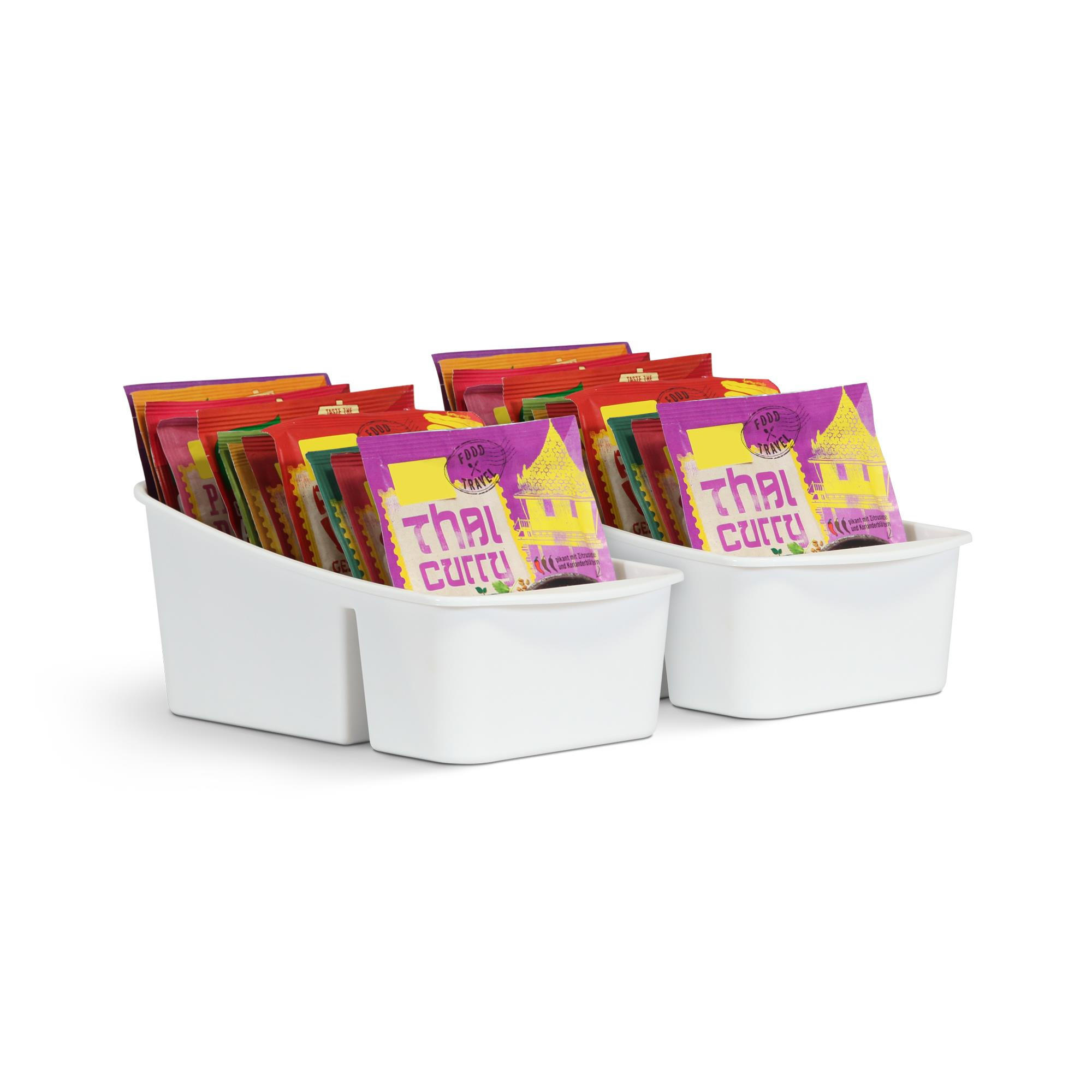 KÜCHENORGANIZER für Gewürze und Tüten Weiß 2er-Pack - Weiß, Kunststoff (15/10/25cm)