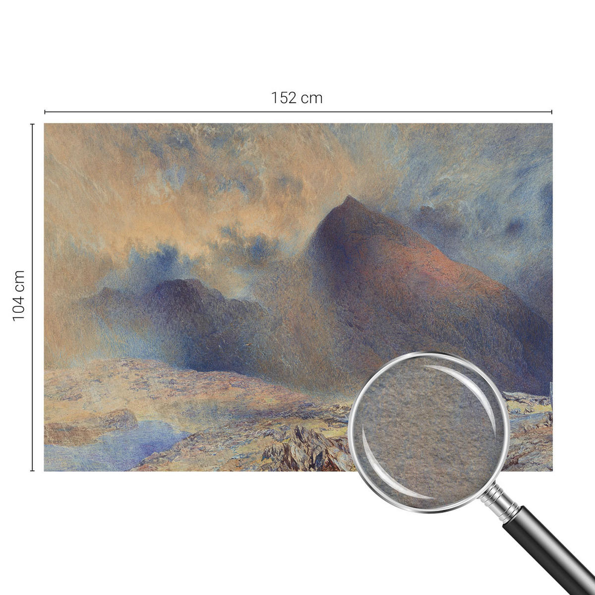 FOTOTAPETE 152x104 cm - Berglandschaft - Schwarz, Textil (152/104cm) - Wallfluent