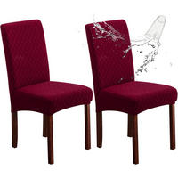 STUHLHUSSE Premium Wasserdicht Stretch Stuhlbezug Bordeauxrot 2 Stück - Weinrot, Textil (45/45cm) - Kaket