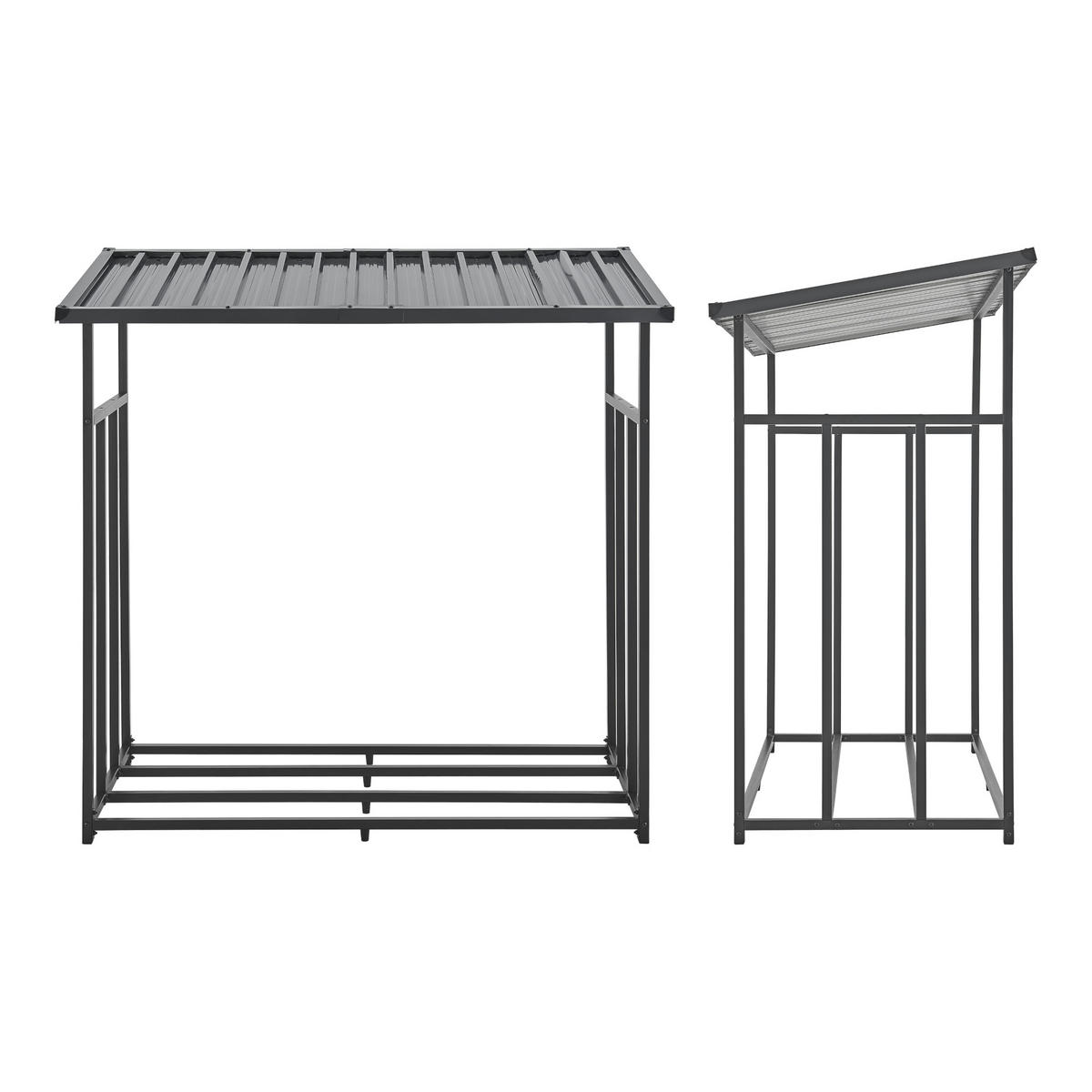 BRENNHOLZREGAL Yakutat - Schwarz, Textil/Metall (143/145/70cm) - casa.pro