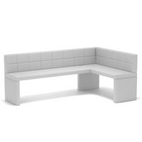 ECKBANK rechts MELVIN Kunstleder, 128/168 cm Weiß - Weiß, Holz/Kunststoff (128/168cm) - Idohome