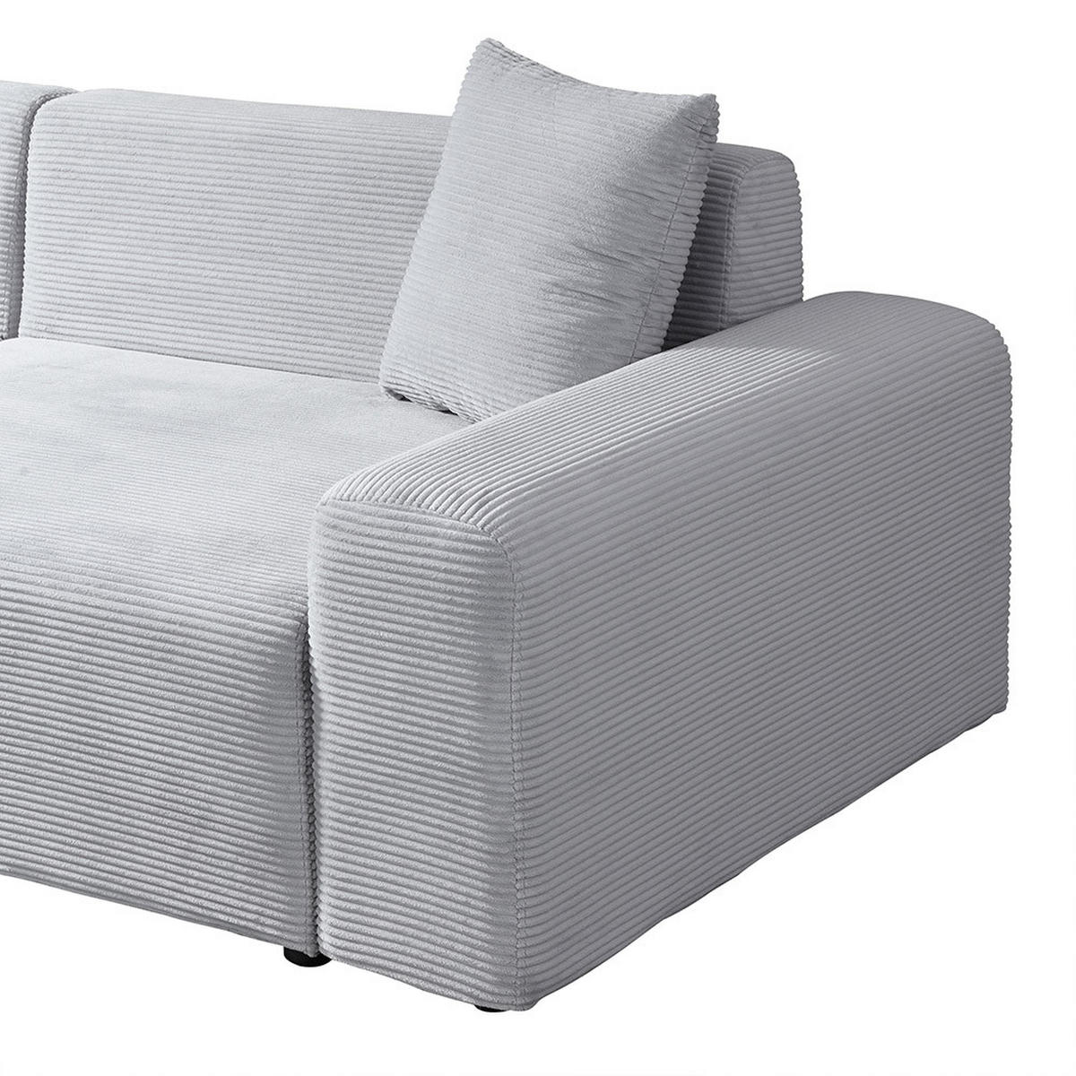 ECKSOFA AMELIO - Grau, Links - Grau, Holzwerkstoff/Textil (240/178cm) - Home Deluxe