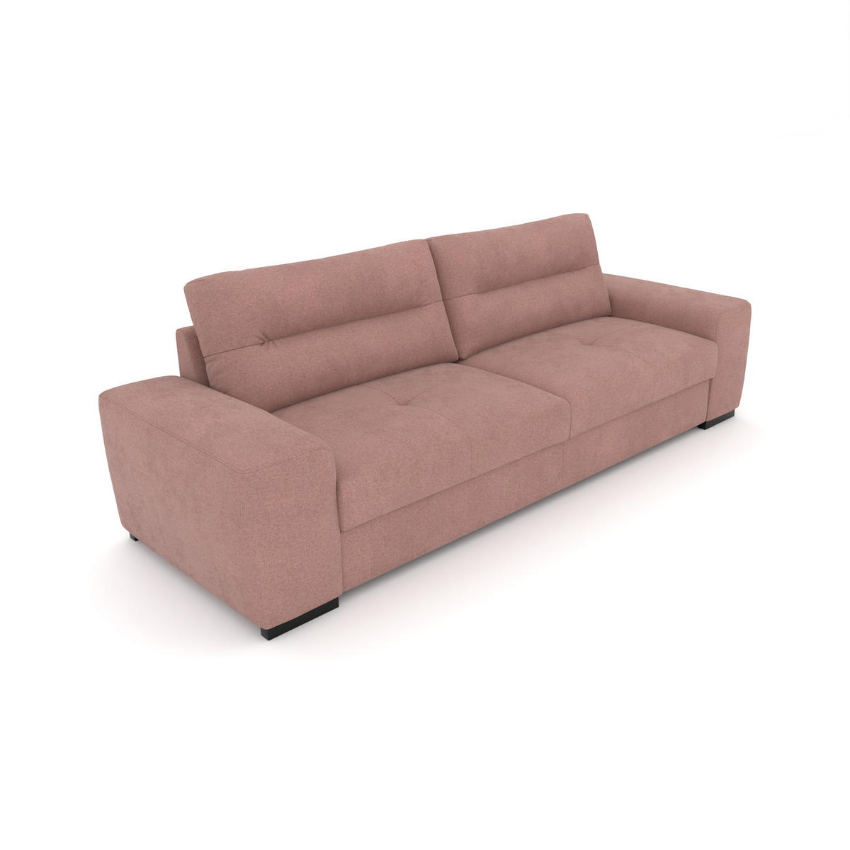 3-SITZER Carlisle Chenille Rosa 274/97/93 cm - Rosa, Kunststoff/Textil (274/93/97cm) - foamnova