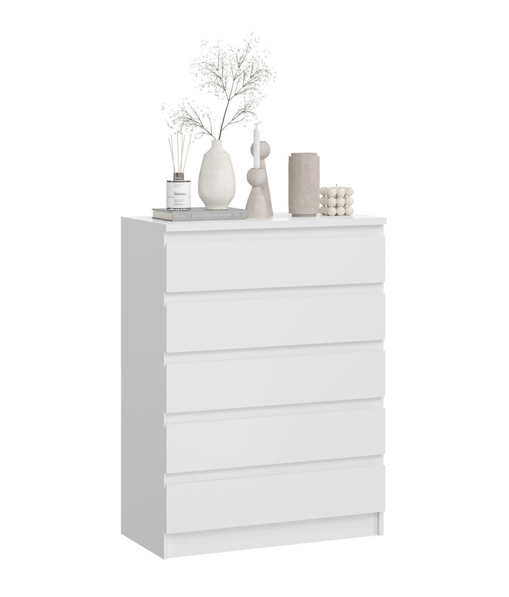 KOMMODE City weiß 77 / 40 / 104cm - Weiß, Holz/Holzwerkstoff (77/104/40cm) - Feldmann-Wohnen