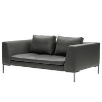 2-SITZER - Chromfarben/Grau, Leder/Metall (174/81/105cm) - home24