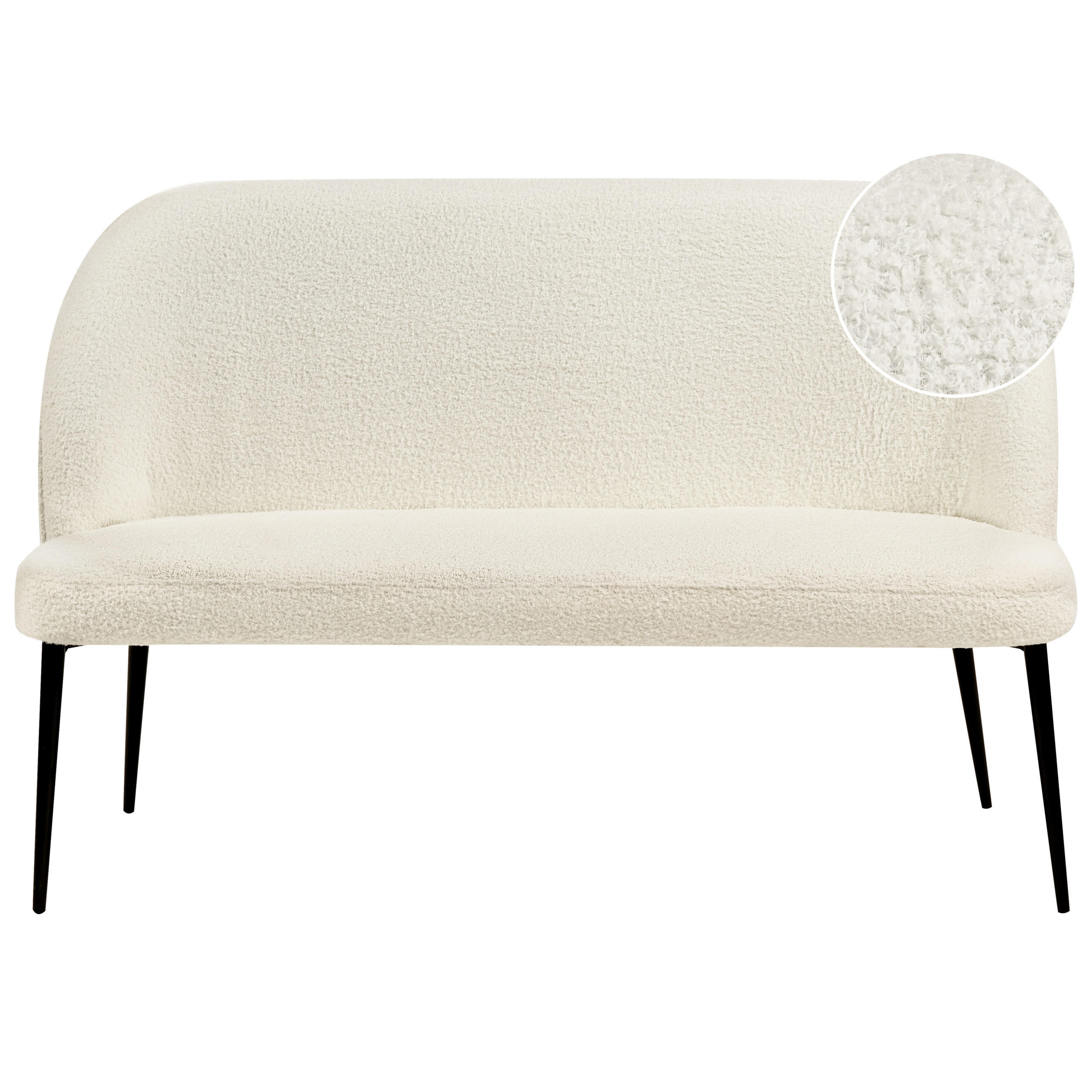 2-SITZER-KÜCHENSOFA Bouclé hellbeige Osby - Beige/Schwarz, Textil (130/85/49cm) - Beliani