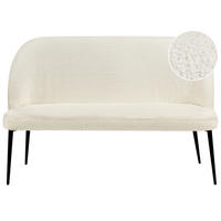 2-SITZER-KÜCHENSOFA Bouclé hellbeige Osby - Beige/Schwarz, Textil (130/85/49cm) - Beliani