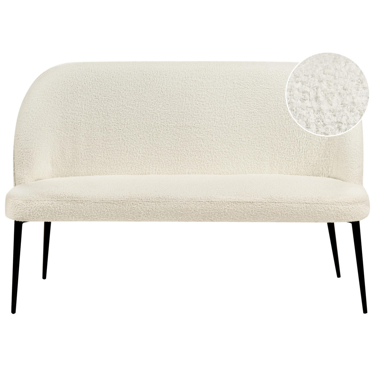 2-SITZER-KÜCHENSOFA Bouclé hellbeige Osby - Beige/Schwarz, Textil (130/85/49cm) - Beliani