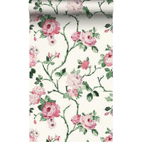 TAPETE Blumen 53 cm x 10.05 m - Pink, Papier (53/1000cm) - Origin Wallcoverings