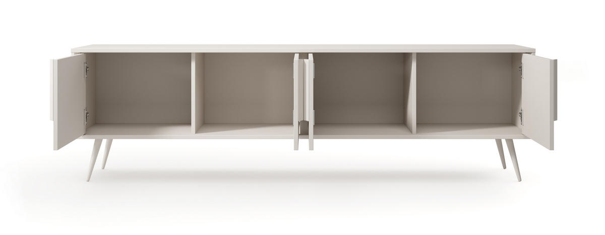 TV Lowboard 186 cm Fabora, Kaschmir, 4 Türen - Kaschmir, Holz/Metall (186/54/40cm) - Emporius