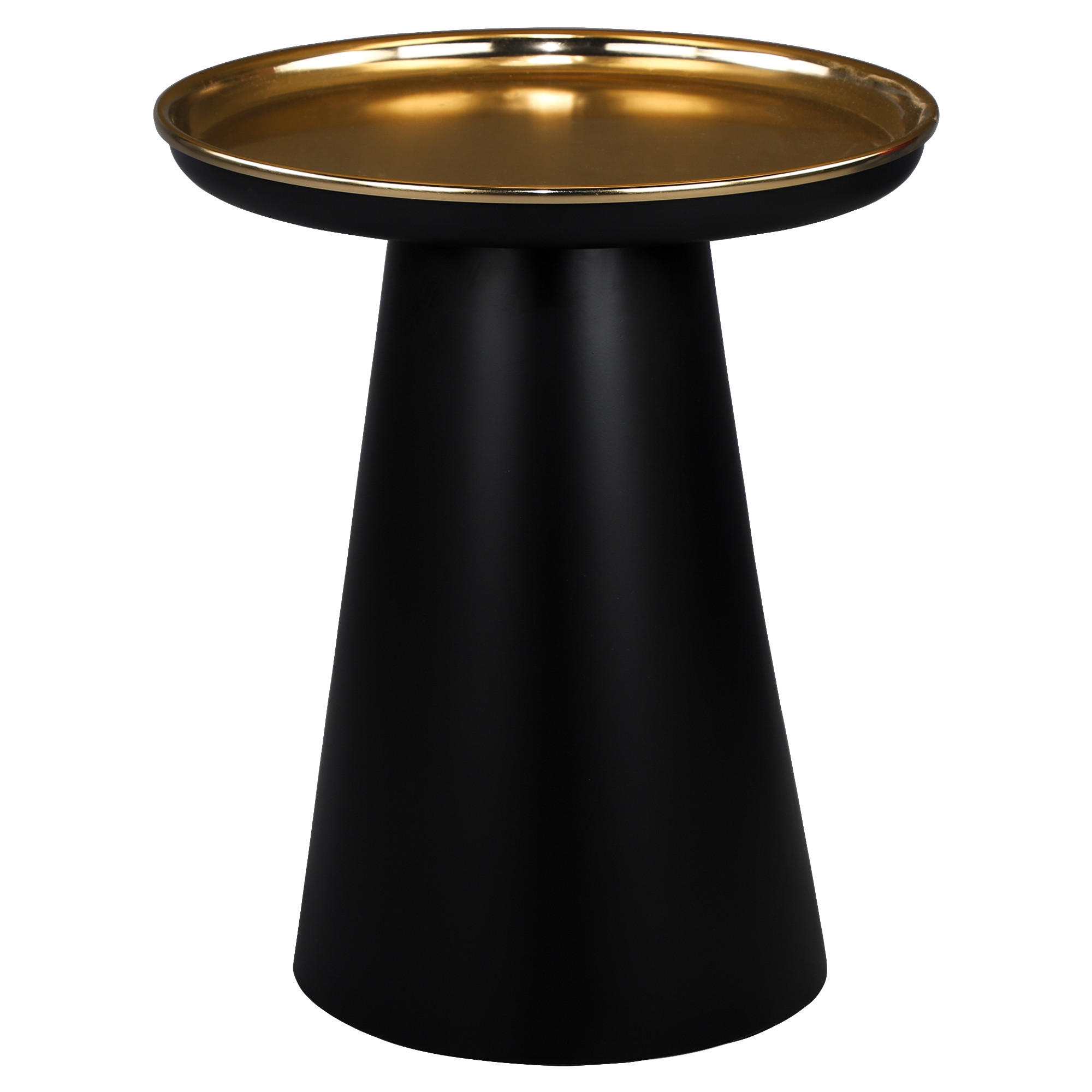 BEISTELLTISCH rund Gold/Schwarz Ø 50 cm - Goldfarben, Metall (50/50/50cm) - WOMO-DESIGN