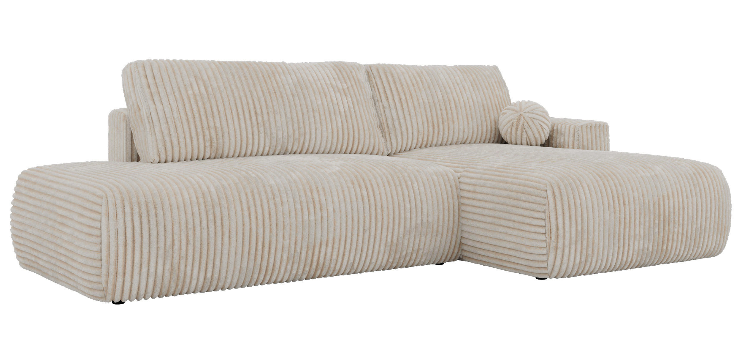 ROHOVÁ SEDAČKA TAREN L Béžová Manšestr - pravá strana - čierna/béžová, textil/plast (292/170cm) - MKS