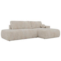ROHOVÁ SEDAČKA TAREN L Béžová Manšestr - pravá strana - čierna/béžová, textil/plast (292/170cm) - MKS