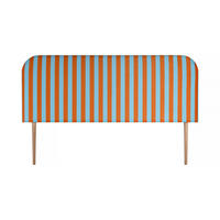 KOPFTEIL Samt, blau/orange 160x97cm EDDIE - Orange, Textil (160/97/8cm) - RNT By Really Nice Things