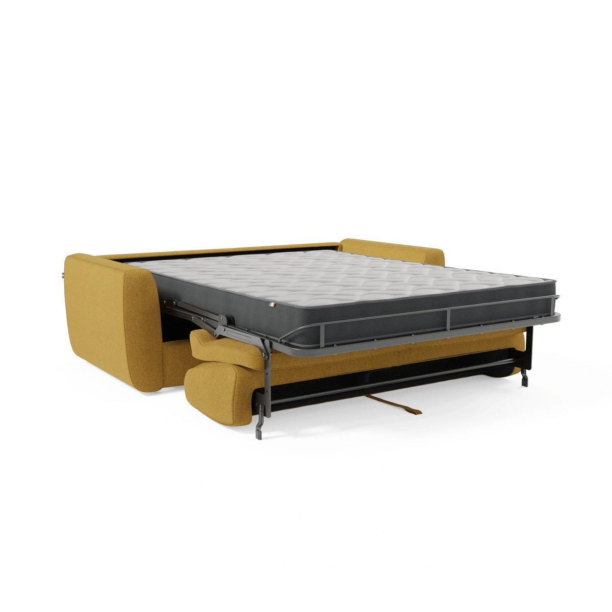 SCHLAFSOFA Leonida - Gelb, Metall (222/92/98cm) - Divani.store