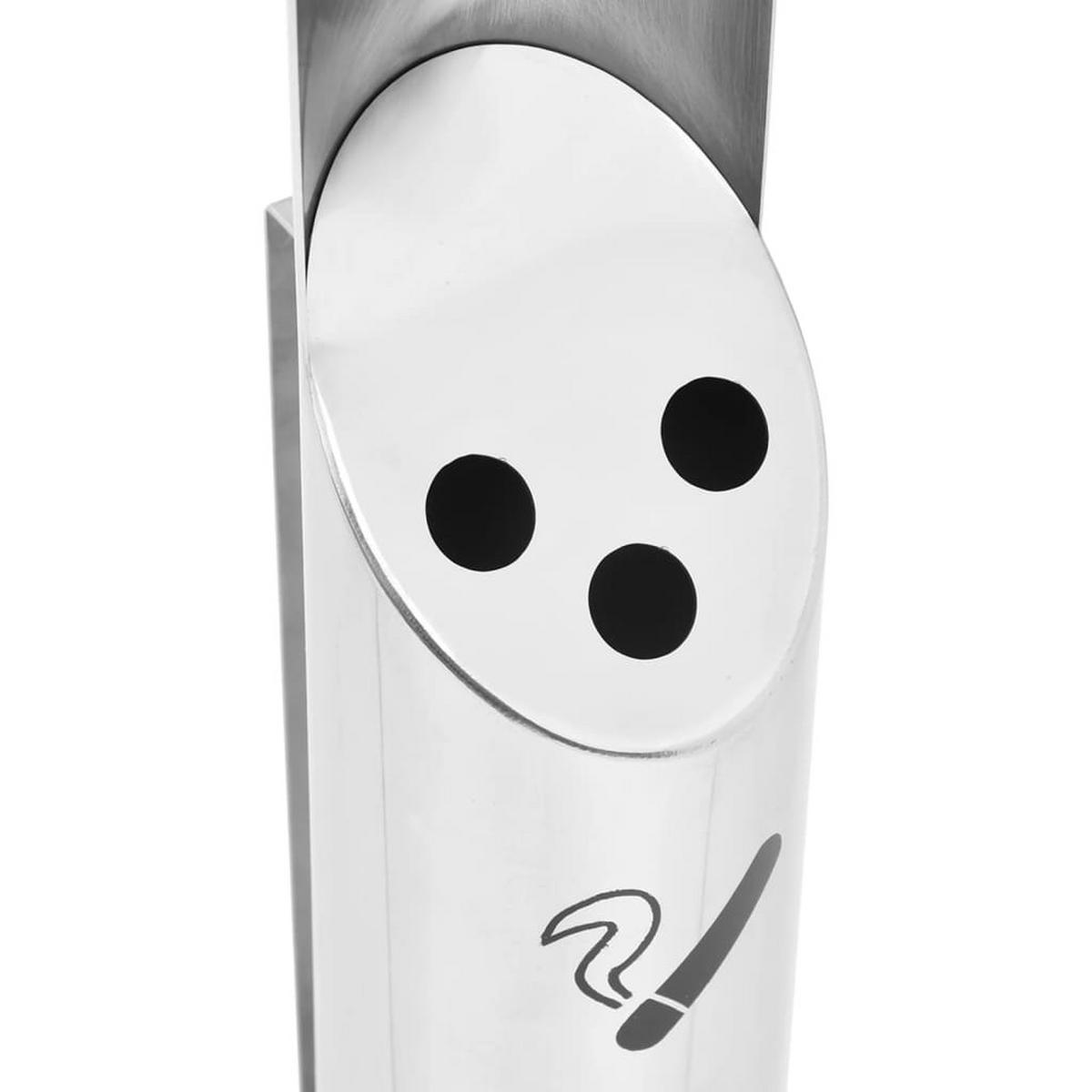 WANDASCHENBECHER für Draußen - 9x60cm Edelstahl Rund | Wandascher für Hotel Büro - Silberfarben, Metall (9cm) - DELUKE