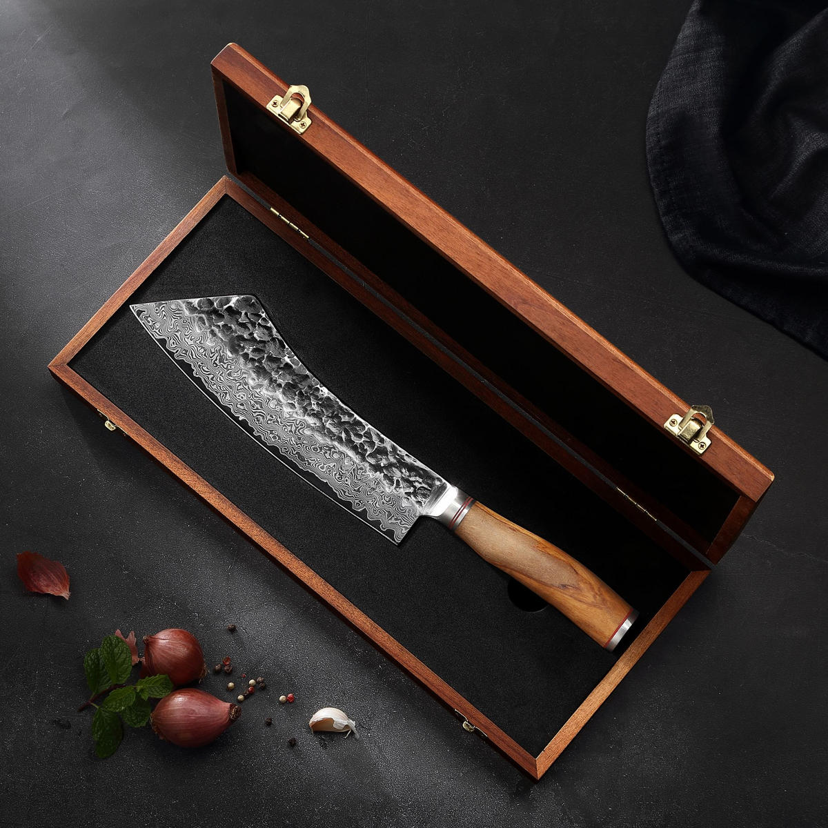 BLOCKMESSER 22,5 cm - Braun, Holz/Metall (37cm) - Wakoli