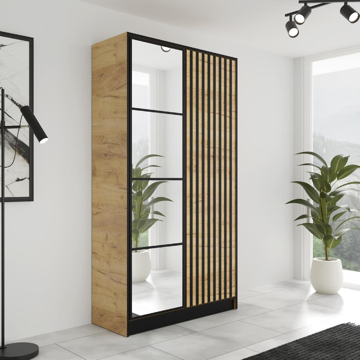 KLEIDERSCHRANK EDEN 2-Türen v3 - 105x205x39 cm - Eiche Craft Gold - Honigeiche, Holzwerkstoff (105/205/39cm) - Kier Furniture