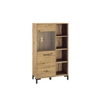 VITRINE NEVIO Beige 90x40x153 cm - Beige, Holzwerkstoff (90/153/40cm) - FURNLUX